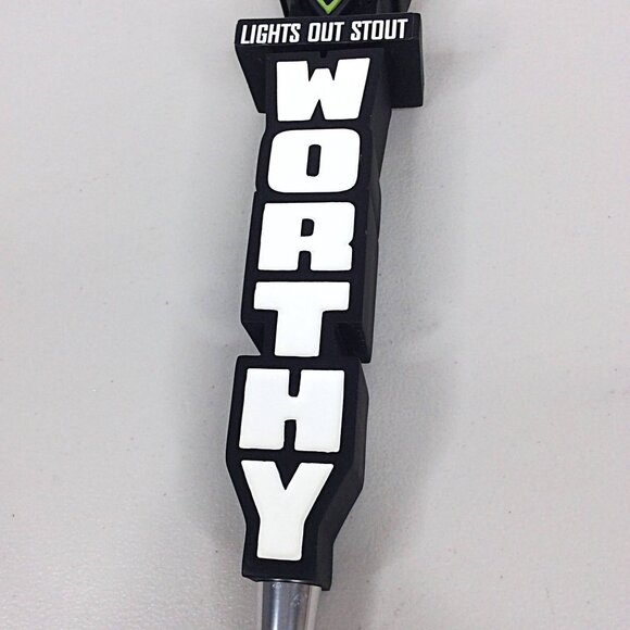 Worthy Brewing Lights Out Stout Tap Handle Craft Beer Bend Oregon Hops Pull Pour - Picture 6 of 8